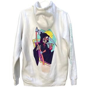 NEW Ayylien Chill Out White Hoodie Cotton/Polyester Blend Men's Large